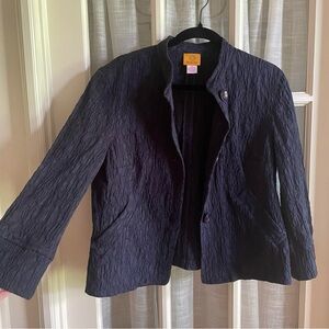 Ruby Rd. Navy Textured Blazer